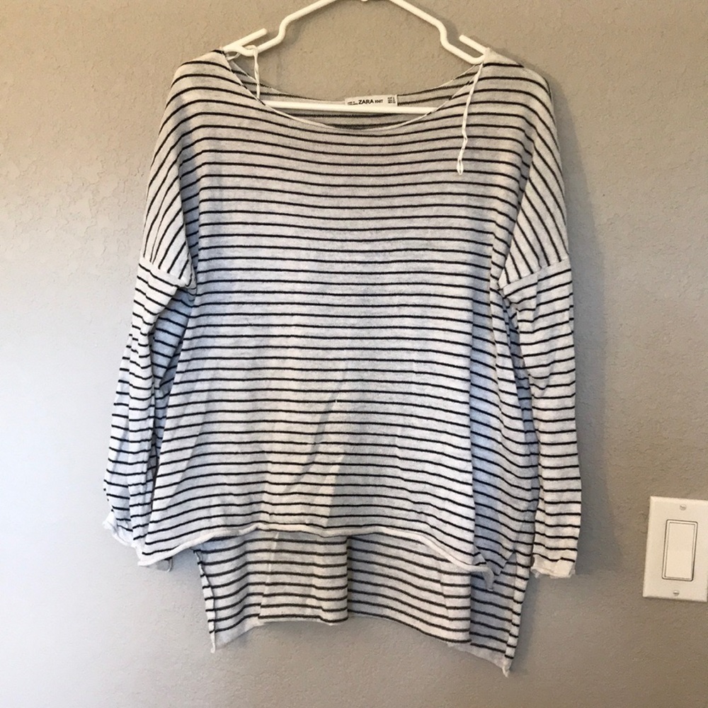 Zara Striped Polyester Top